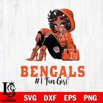 Cincinnati Bengals #1 beauty Black Fan Girl Svg Eps Dxf Png File, Digital Download, Instant Download