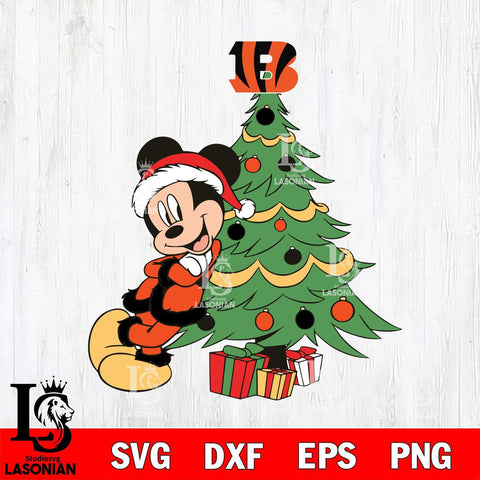 Cincinnati Bengals mickey christmas 12 Svg Eps Dxf Png File, Digital Download, Instant Download