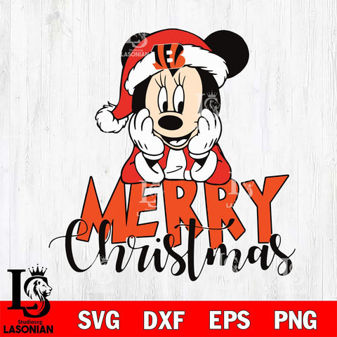 Cincinnati Bengals mickey christmas 1 Svg Eps Dxf Png File, Digital Download, Instant Download