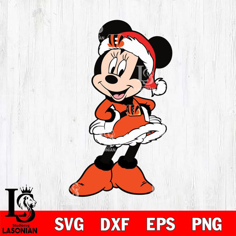 Cincinnati Bengals mickey christmas 2 Svg Eps Dxf Png File, Digital Download, Instant Download