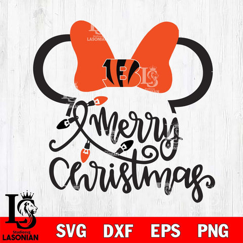 Cincinnati Bengals mickey christmas 3 Svg Eps Dxf Png File, Digital Download, Instant Download