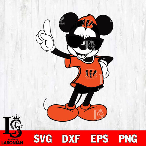 Cincinnati Bengals mickey christmas 5 Svg Eps Dxf Png File, Digital Download, Instant Download