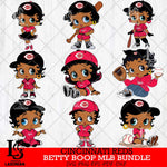 Cincinnati Reds  Betty Boop MLB Bundle 9 SVG Eps Dxf Png File, Bundle MLB svg, Digital Download, Instant Download