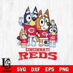 Cincinnati Reds Bluey & Bingo 14 Svg Eps Dxf Png File, MLB svg, Digital Download, Instant Download