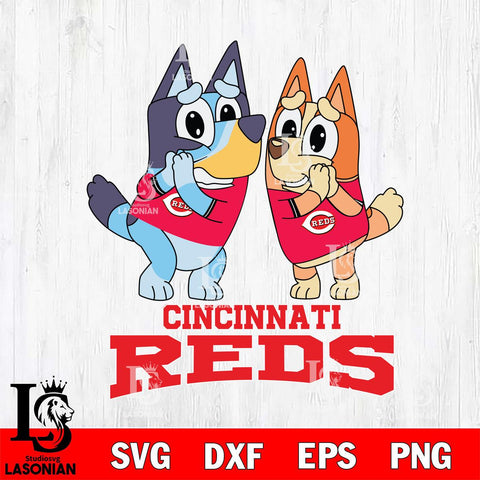 Cincinnati Reds Bluey & Bingo 15 Svg Eps Dxf Png File, MLB svg, Digital Download, Instant Download