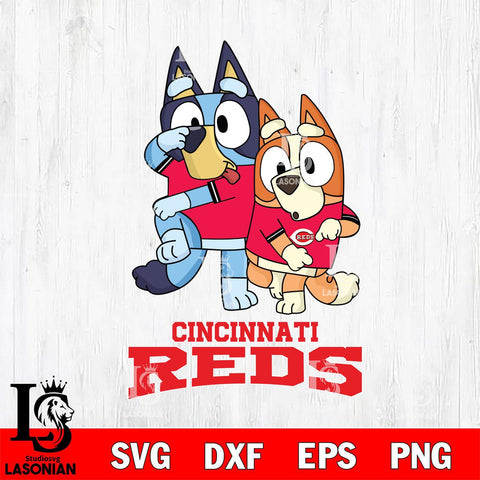 Cincinnati Reds Bluey & Bingo 18 Svg Eps Dxf Png File, MLB svg, Digital Download, Instant Download