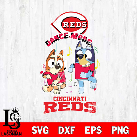 Cincinnati Reds Bluey Bingo Svg Eps Dxf Png File, MLB svg, Digital Download, Instant Download