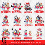 Cincinnati Reds Bluey & Bingo MLB Bundle 12 SVG Eps Dxf Png File, Bundle MLB svg, Digital Download, Instant Download