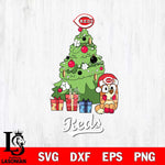 Cincinnati Reds Bluey Chilli Christmas Tree Svg Eps Dxf Png File, Digital Download