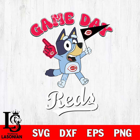 Cincinnati Reds Bluey Game Day Svg Eps Dxf Png File, Digital Download, Instant Download