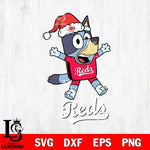 Cincinnati Reds Bluey Happy Christmas Svg Eps Dxf Png File, Digital Download