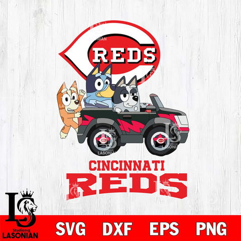 Cincinnati Reds Bluey friends Svg Eps Dxf Png File, MLB svg, Digital Download, Instant Download