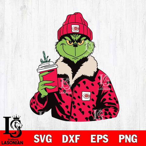 Cincinnati Reds Boujee Grinch 12 Svg Eps Dxf Png File, Digital Download, Instant Download