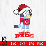 Cincinnati Reds Christmas Bluey Hat Cricut , Christmas Svg , Bluey svg , Digital Download, dxf eps png pdf file