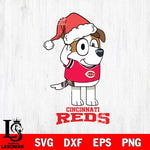 Cincinnati Reds Christmas Bluey Jack Sport Cricut , Christmas Svg , Bluey svg , Digital Download, dxf eps png pdf file