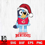 Cincinnati Reds Christmas Bluey Sport Cricut , Christmas Svg , Bluey svg , Digital Download, dxf eps png pdf file