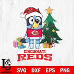 Cincinnati Reds Christmas Bluey Tree Sport Cricut , Christmas Svg , Bluey svg , Digital Download, dxf eps png pdf file