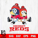 Cincinnati Reds Christmas Bluey & Bingo Sit Cricut , Christmas Svg , Bluey svg , Digital Download, dxf eps png pdf file