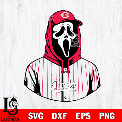 Cincinnati Reds Ghostface 4 Svg Eps Dxf Png File, Digital Download, Instant Download