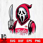 Cincinnati Reds Ghostface 6 Svg Eps Dxf Png File, Digital Download, Instant Download