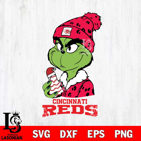 Cincinnati Reds Grinch Tree Cake Svg Eps Dxf Png File, Digital Download, Instant Download