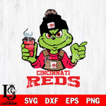 Cincinnati Reds Grinch with coffee Svg Eps Dxf Png File, Digital Download, Instant Download