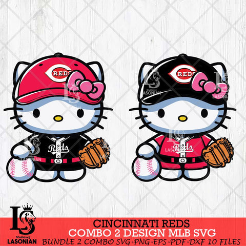 Cincinnati Reds Hello Kitty Bundle 2 SVG Svg Eps Dxf Png File, Digital Download, Instant Download