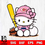 Cincinnati Reds Hello Kitty Pink Baseball8 Svg Eps Dxf Png File, MLB svg, Digital Download, Instant Download