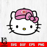 Cincinnati Reds Hello Kitty Pink Baseball 6 Svg Eps Dxf Png File, MLB svg, Digital Download, Instant Download