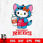 Cincinnati Reds Hello Kitty Stitch Svg Eps Dxf Png File, MLB svg, Digital Download, Instant Download