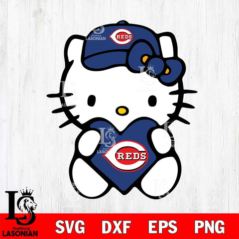 Cincinnati Reds Hello Kitty sport 4 Svg Eps Dxf Png File, Digital Download, Instant Download