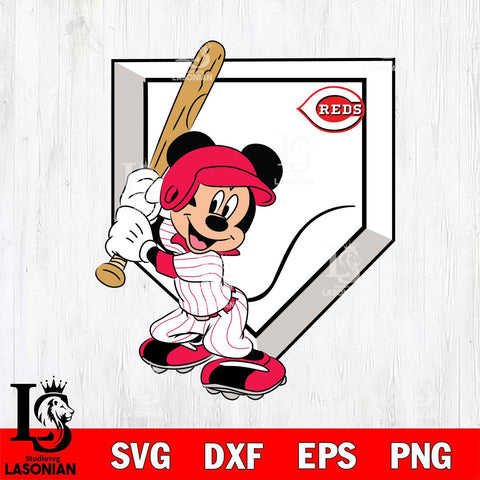 Cincinnati Reds Mickey 3 Svg Eps Dxf Png File, Digital Download, Instant Download