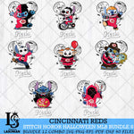 Cincinnati Reds Stitch Halloween Bundle MLB Svg Eps Dxf Png File, Digital Download, Instant Download