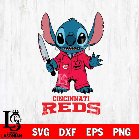 Cincinnati Reds Stitch Horror 2 Svg Eps Dxf Png File, MLB svg, Digital Download, Instant Download