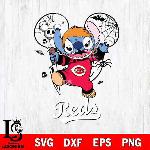 Cincinnati Reds Stitch Michael Halloween Svg Eps Dxf Png File, Digital Download, Instant Download