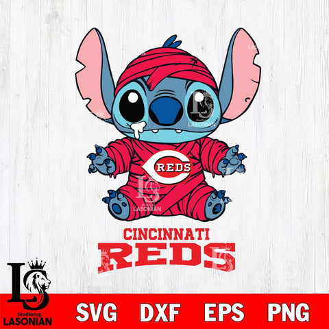 Cincinnati Reds Stitch Mummy Svg Eps Dxf Png File, MLB svg, Digital Download, Instant Download