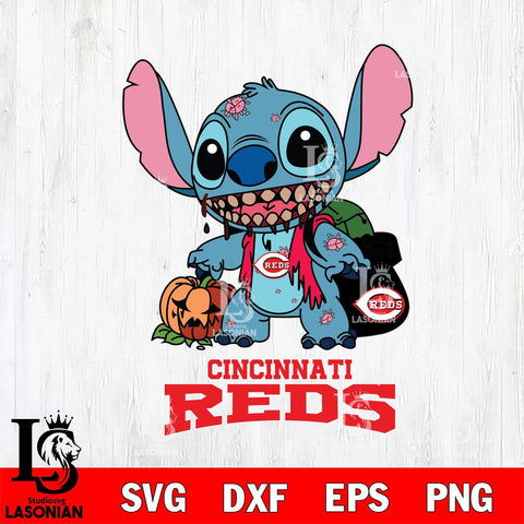 Cincinnati Reds Stitch Zombie Svg Eps Dxf Png File, MLB svg, Digital Download, Instant Download