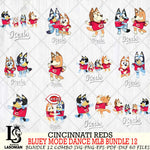 Cincinnati Reds  Bluey Dance MLB Bundle 12 SVG Eps Dxf Png File, Digital Download, Instant Download