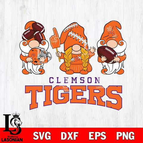 Clemson Tigers 3 Gnomes Football Svg Eps Dxf Png File, Digital Download, Instant Download