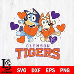 Clemson Tigers Bluey & Bingo 10 Svg Eps Dxf Png File, NCAA svg, Digital Download, Instant Download