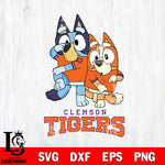 Clemson Tigers Bluey & Bingo Svg Eps Dxf Png File, NCAA svg, Digital Download, Instant Download