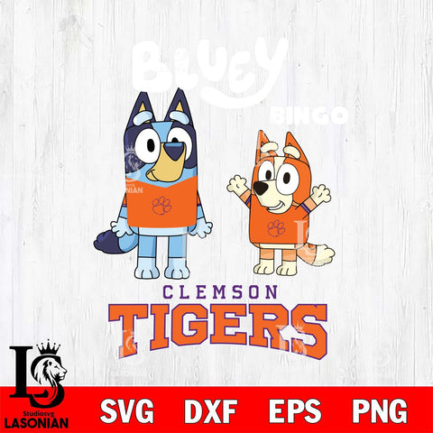 Clemson Tigers Bluey & Bingo 4 Svg Eps Dxf Png File, NCAA svg, Digital Download, Instant Download