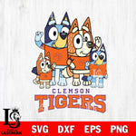 Clemson Tigers Bluey & Bingo 7 Svg Eps Dxf Png File, NCAA svg, Digital Download, Instant Download