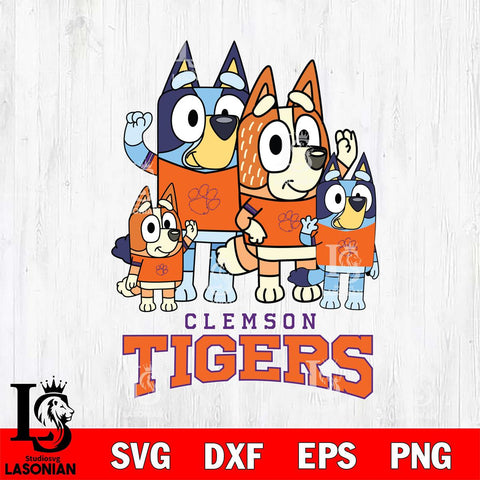 Clemson Tigers Bluey & Bingo 7 Svg Eps Dxf Png File, NCAA svg, Digital Download, Instant Download