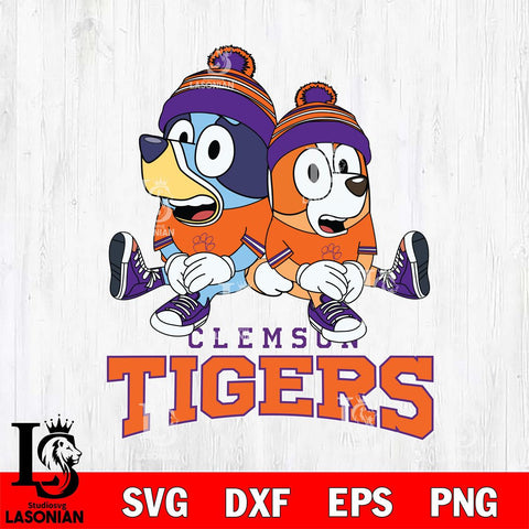 Clemson Tigers Bluey & Bingo 8 Svg Eps Dxf Png File, NCAA svg, Digital Download, Instant Download