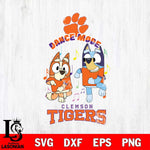 Clemson Tigers Bluey Bingo Dance Mode Svg Eps Dxf Png File, NCAA svg, Digital Download, Instant Download