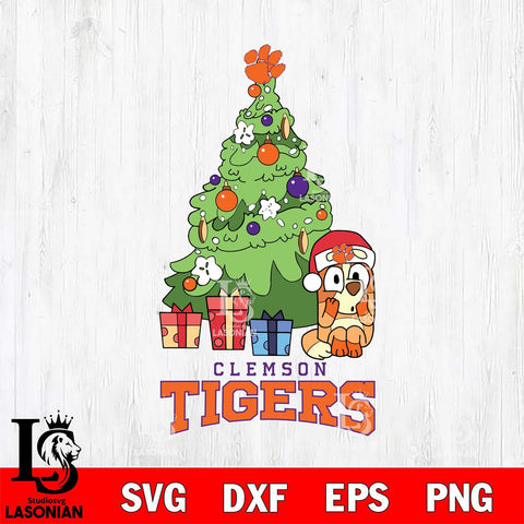 Clemson Tigers Bluey Chilli Christmas Tree Svg Eps Dxf Png File, Digital Download