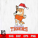 Clemson Tigers Bluey Chilli Happy Christmas Svg Eps Dxf Png File, Digital Download