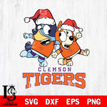 Clemson Tigers Bluey Christmas Holiday Svg Eps Dxf Png File, Digital Download