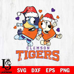 Clemson Tigers Bluey Christmas NFL Svg Eps Dxf Png File, Digital Download